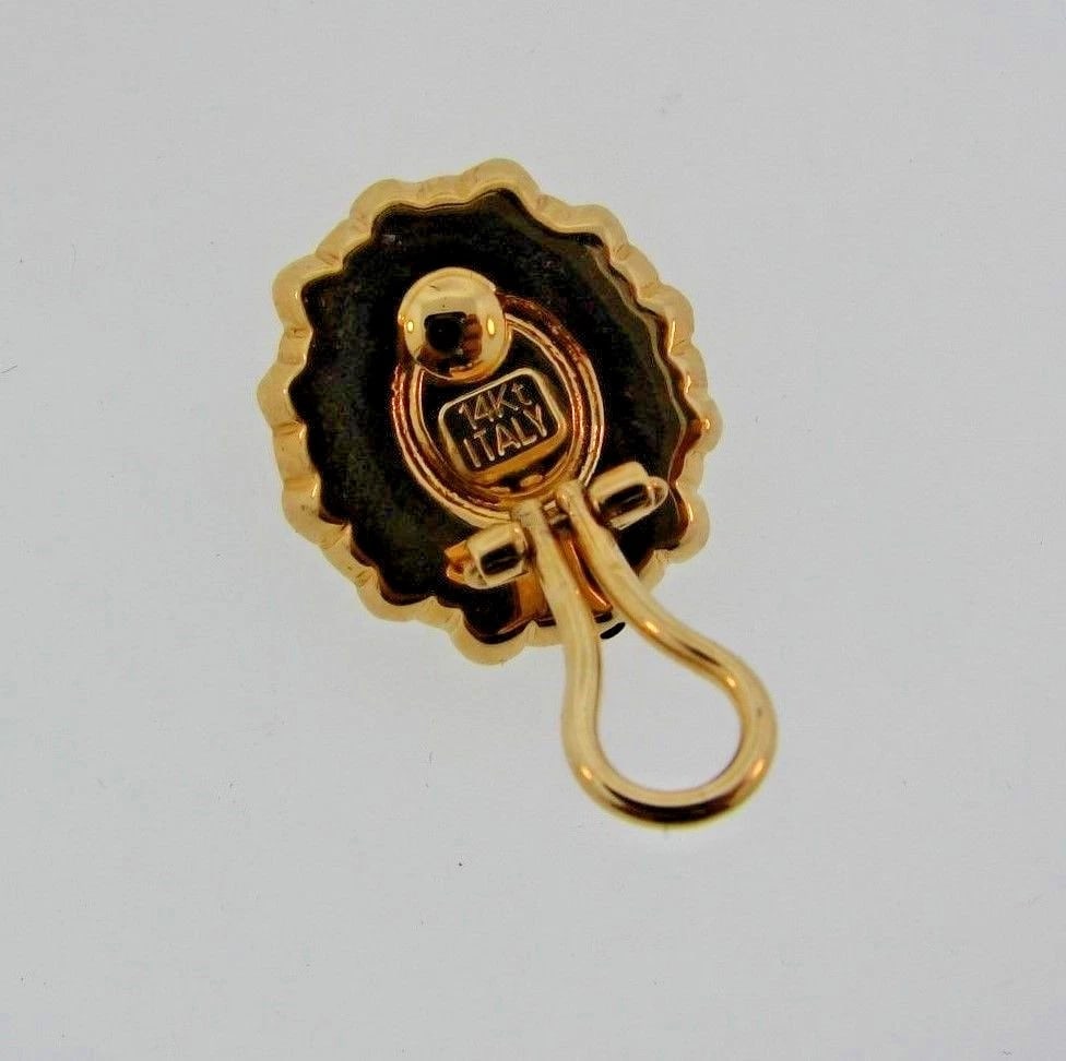 CHIC Italian 14k Yellow Gold & Garnet Clip On Earrings - 5