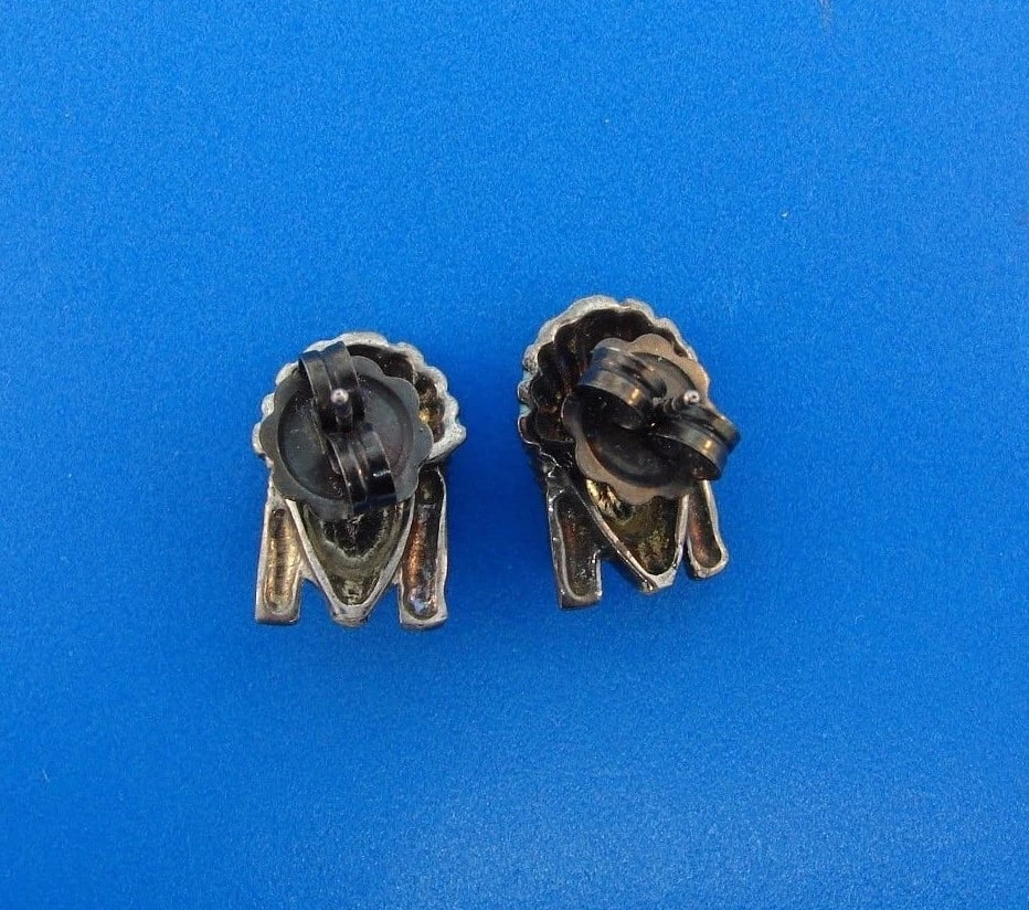 TRIBAL M.C.L. American Indian Sterling Silver & Turquoise Earrings - 3