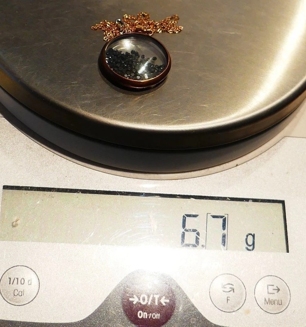 10K Rose Gold Black Diamond Round Shaker Pendant 10K White Gold Clasp - 7