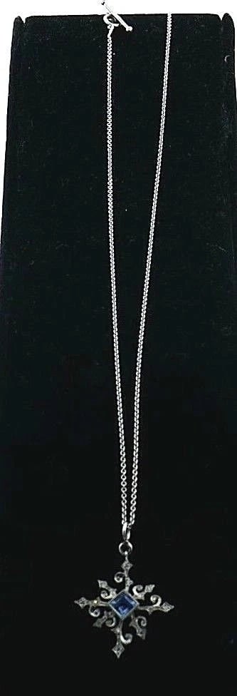 Cathy Waterman Platinum Aquamarine Snowflake Pendant Necklace - 5