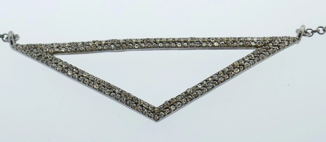 Sterling Silver Diamond Pendant Necklace - 3
