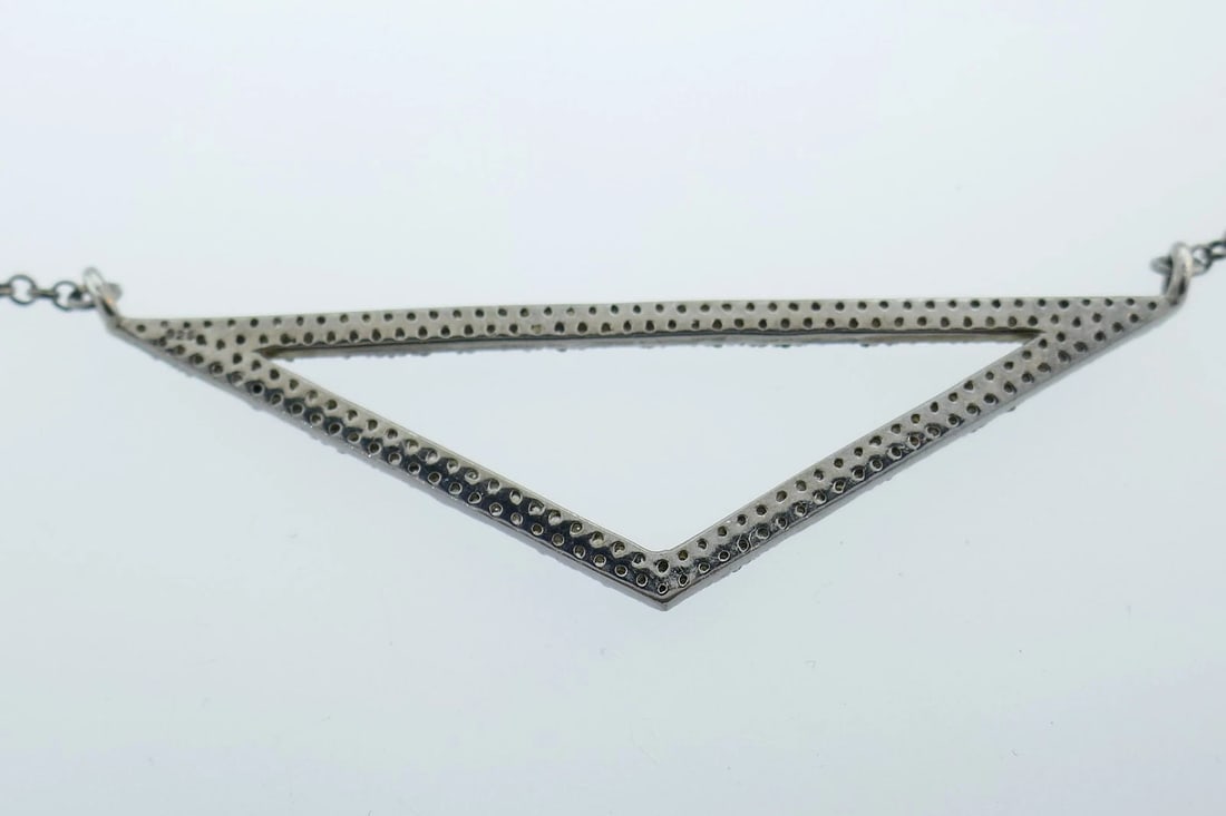Sterling Silver Diamond Pendant Necklace - 4