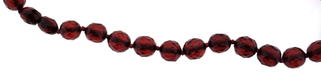 CHIC Cherry Amber Necklace Circa 1940! - 3