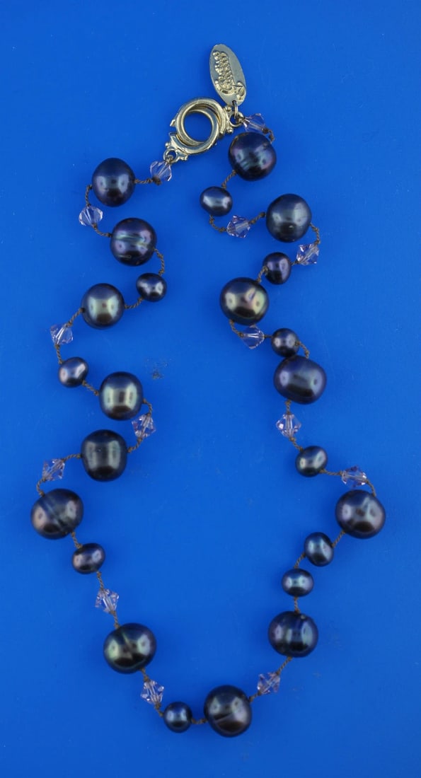 CHRISTINA FERRARE 18K YELLOW GOLD TAHITIAN PEARL AMETHYST CARVED BEAD NECKLACE - 2