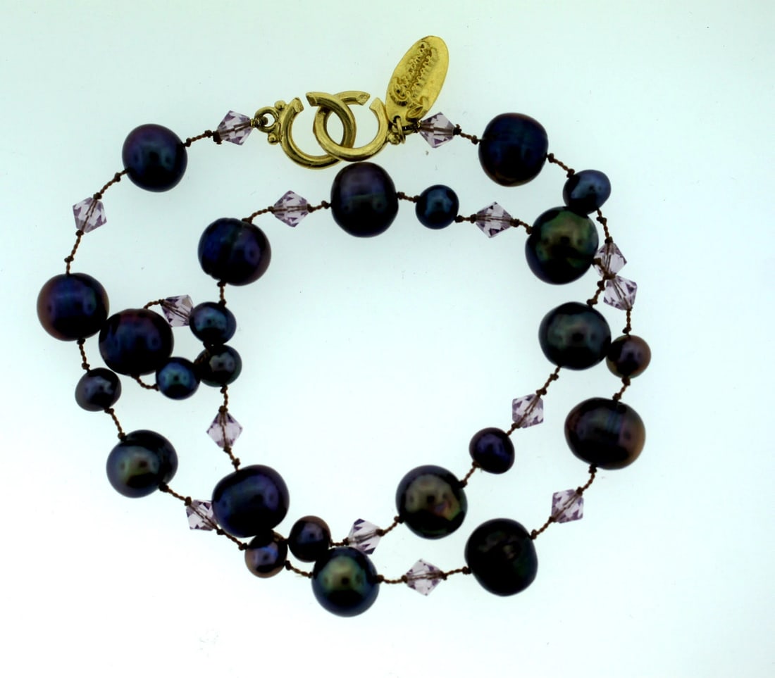 CHRISTINA FERRARE 18K YELLOW GOLD TAHITIAN PEARL AMETHYST CARVED BEAD NECKLACE - 5