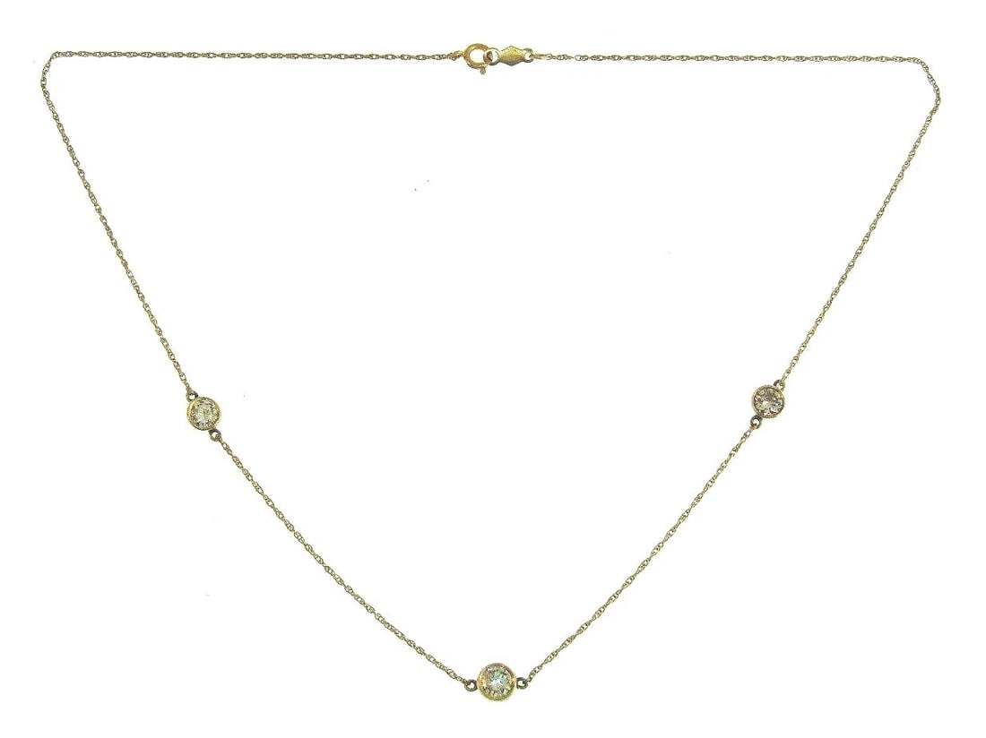CLASSIC 14k Yellow Gold & Diamond Necklace Chain: Title: CLASSIC 14k Yellow Gold & Diamond Necklace Chain Description: DK 14k Yellow Gold & Diamond Necklace · This is a must for a collector! The weight is 1.8 grams. The length is 15 inches. The 
