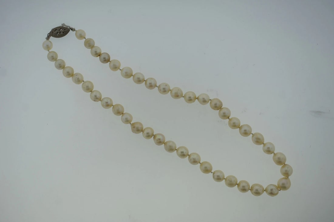 CULTURED PEARL NECKLACE BEAUTIFUL VINTAGE BEAUTY AND SIMPLICITY - 3