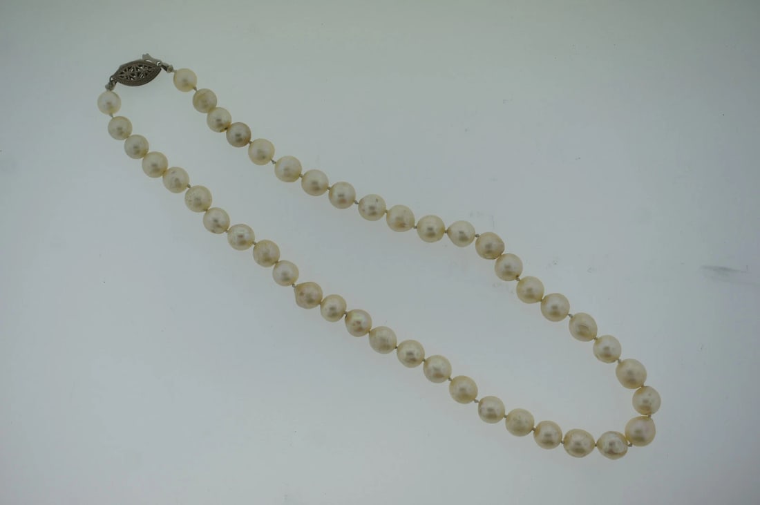 CULTURED PEARL NECKLACE BEAUTIFUL VINTAGE BEAUTY AND SIMPLICITY - 4
