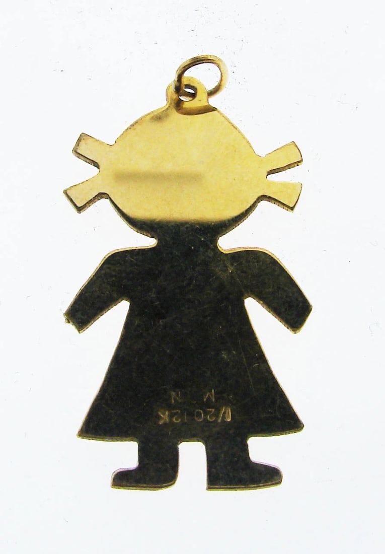 CUTE 12k Yellow Gold Girl Charm/Pendant! - 3