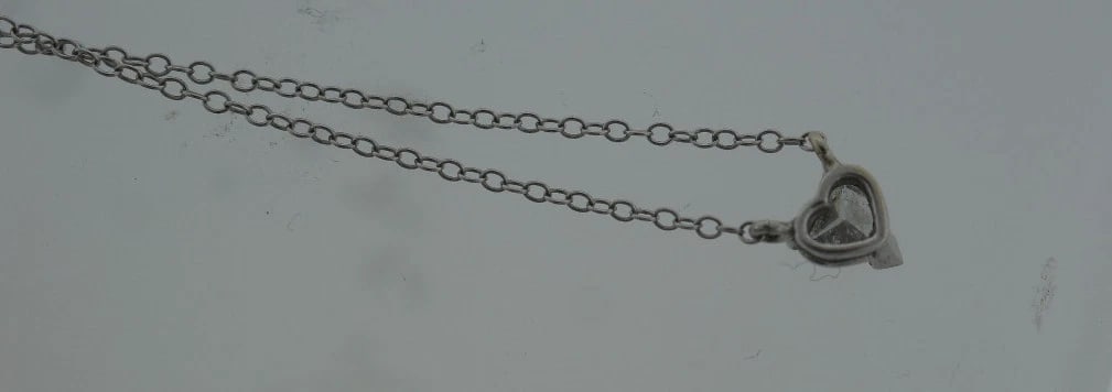 HEART SHAPE DIAMOND PENDANT CHAIN NECKLACE 14K WHITE GOLD LOVE GIFT - 4