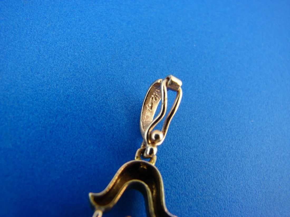 VICTORIAN 14k Yellow Gold & Pearl Pendant Circa 1900s - 6