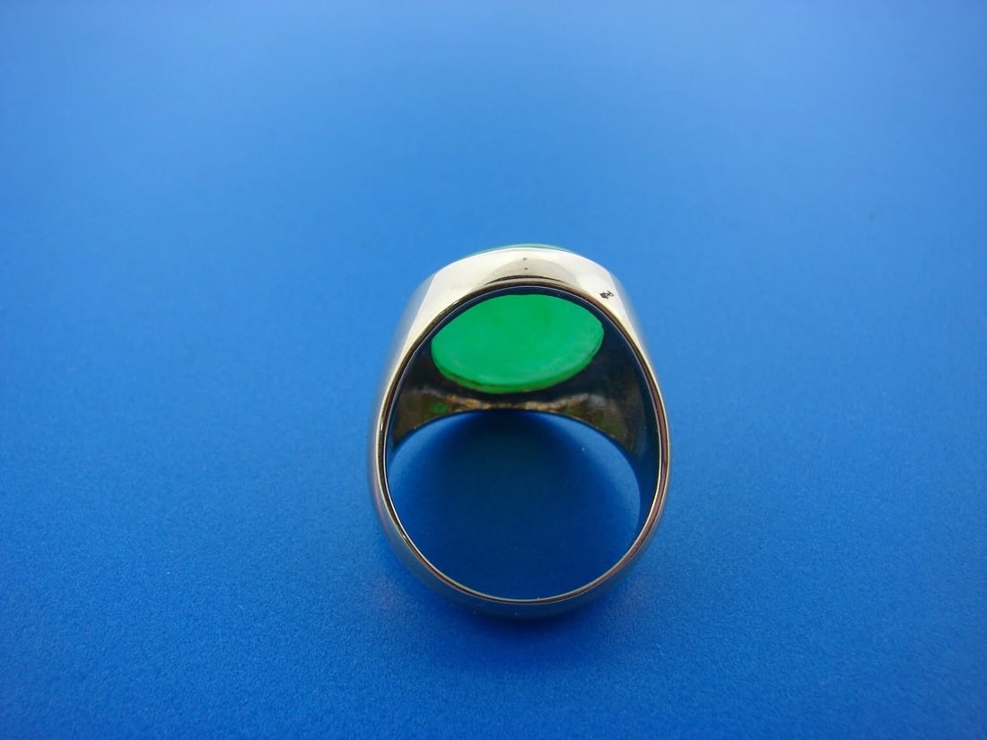 UNBELIEVABLE 14k Yellow Gold & Apple Jade Ring w/ Photo of GIA Report - 5