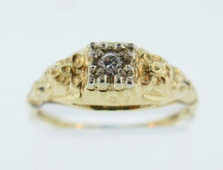 14k Yellow White Gold Diamond Ring - 3