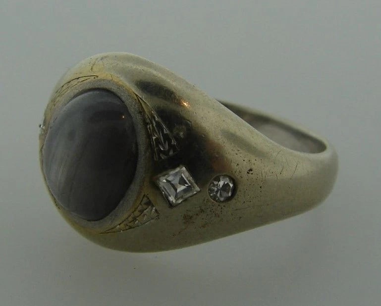 GORGEOUS 14k White Gold, Diamond & Star Sapphire Ring - 3