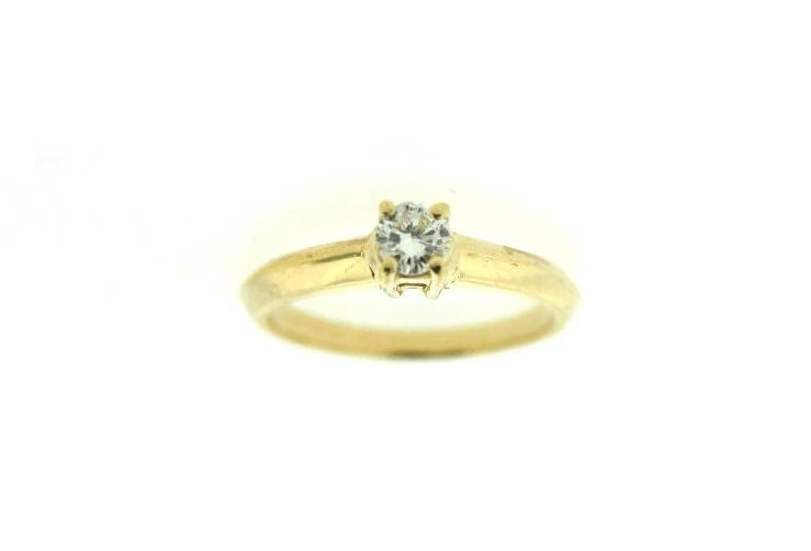 VINTAGE C.1950 DIAMOND 14K YELLOW GOLD ENGAGEMENT RING 0.30 CTS (1 of 8)