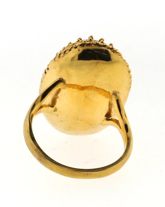 LOVELY 14k Yellow Gold & Jade Ring Circa 1950! - 5