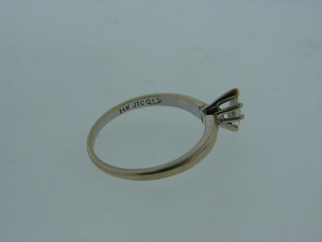 MARQUISE ENGAGEMENT SINGLE STONE RING 14K WHITE GOLD STAMPED JTC - 7