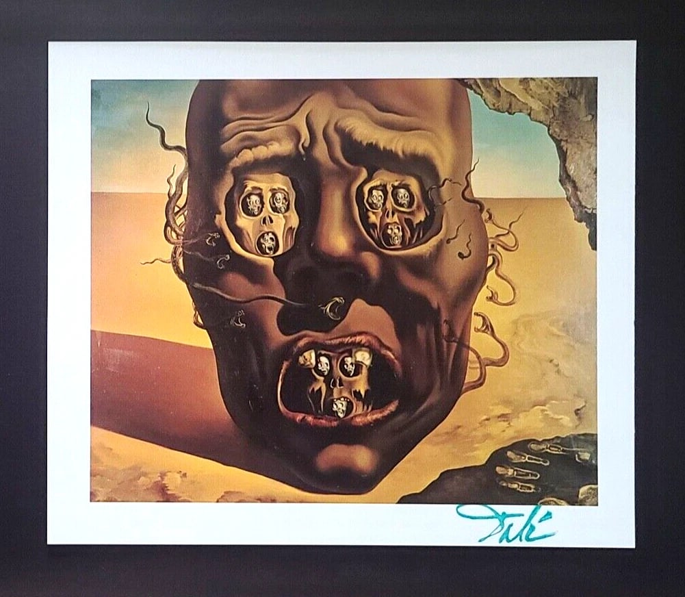 SALVADOR DALI + SIGNED PRINT FROM 1970'S + MOUNTED WITH NEW GOLDEN FRAME - 2