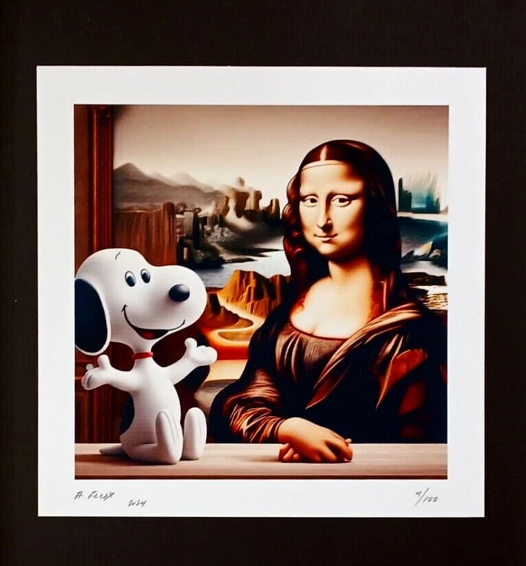 AIDAN FLUX | Hand Signed Original Print Framed | Ltd. Ed. of 100 | COA A Snoopy - 2