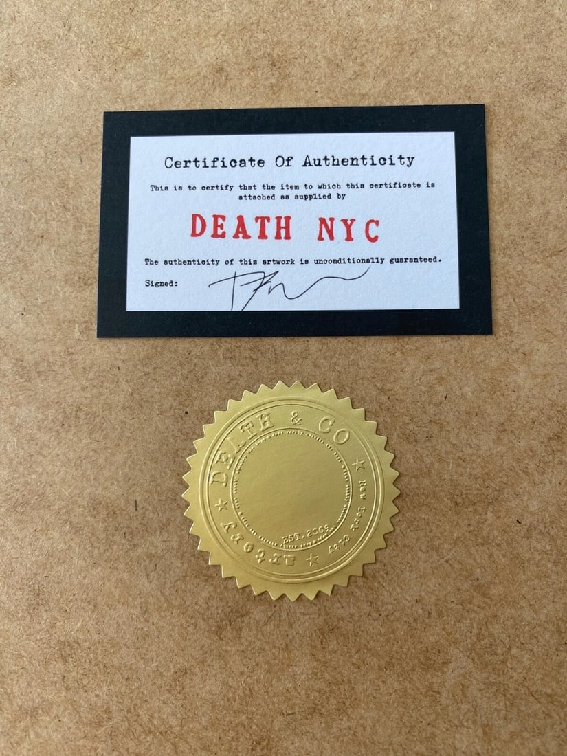 DEATH NYC Hand Signed LARGE Print Framed 16x20in COA SNOOPY COOL SURFER - 2