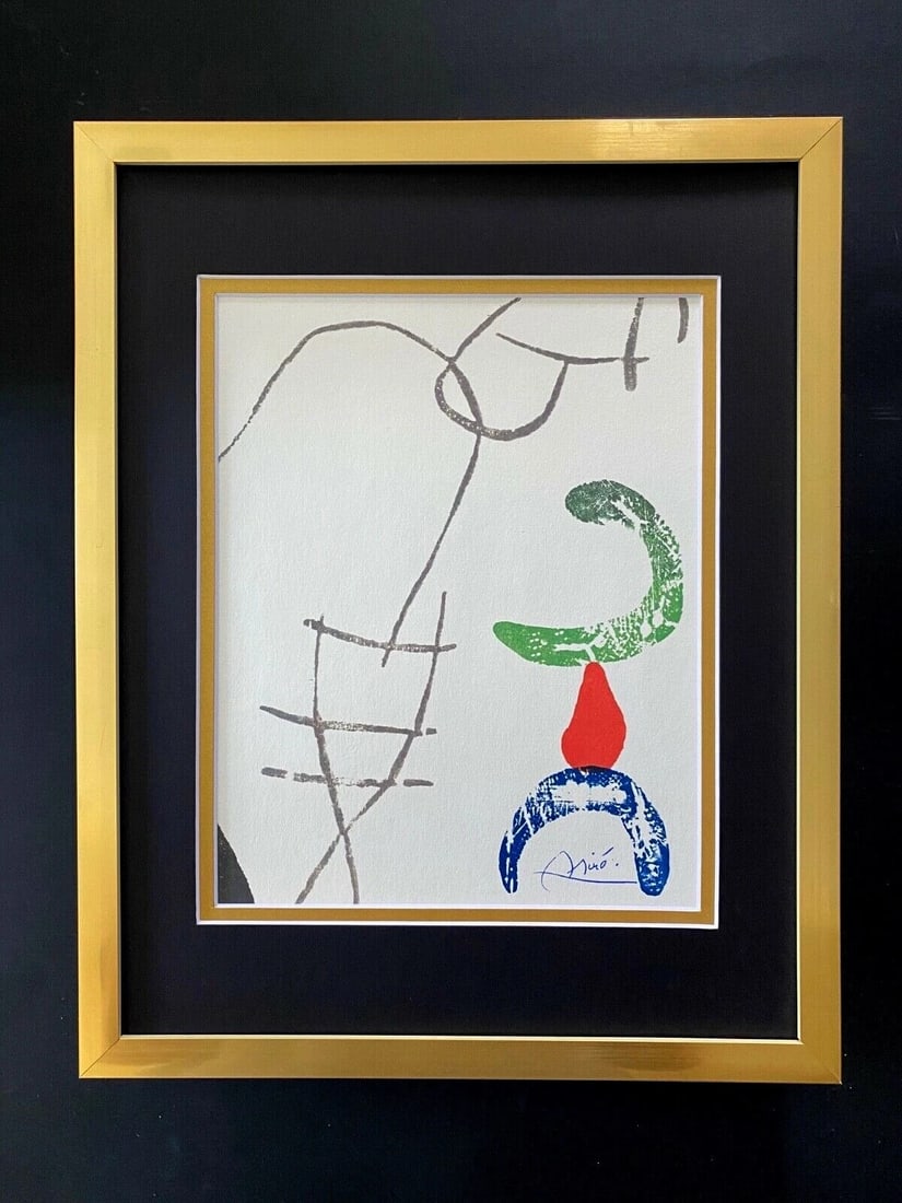 JOAN MIRO +1971 BEAUTIFUL SIGNED PRINT MATTED 11 X 14 (1 of 3)