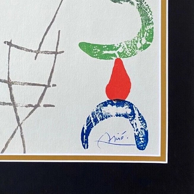 JOAN MIRO +1971 BEAUTIFUL SIGNED PRINT MATTED 11 X 14 - 2