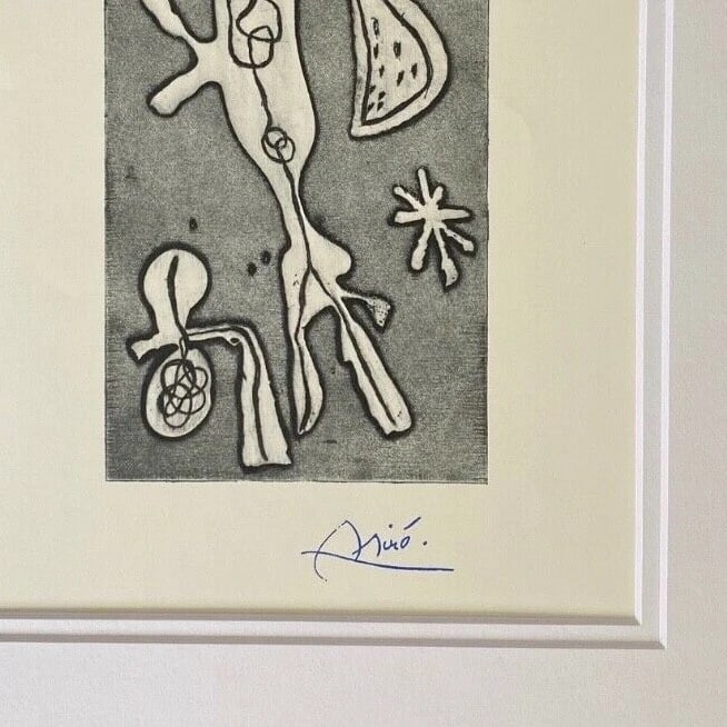 JOAN MIRO +1971 BEAUTIFUL SIGNED PRINT MATTED AND FRAMED - 2