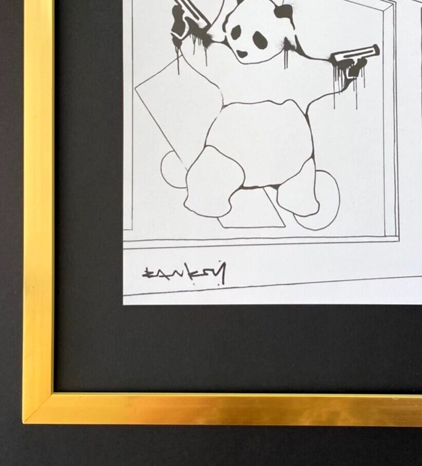 BANKSY + SIGNED "PANDA" PRINT FRAMED + COLLECTOR ITEM - 3