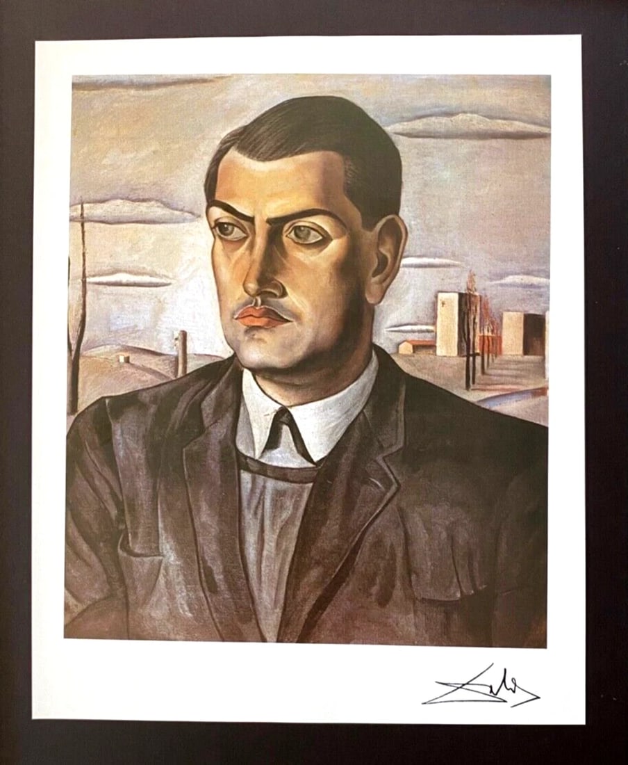SALVADOR DALI + SIGNED PRINT FROM 1970 + LUIS BUNUEL PORTRAIT+ WITH NEW FRAME - 2