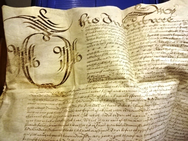 1626 English Vellum Deed Sir Richard Tichborne Signed - 2