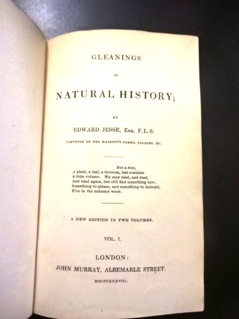 1838 Jesse's Gleanings in Natural History - 4