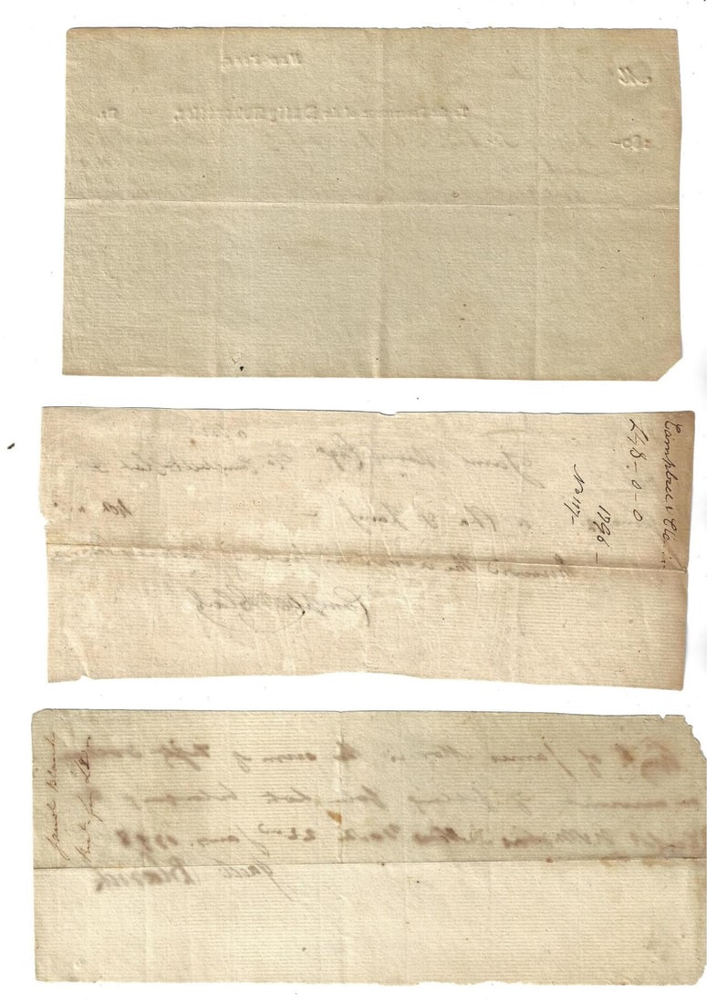 1796 Three Receipts James Morris New York - 2