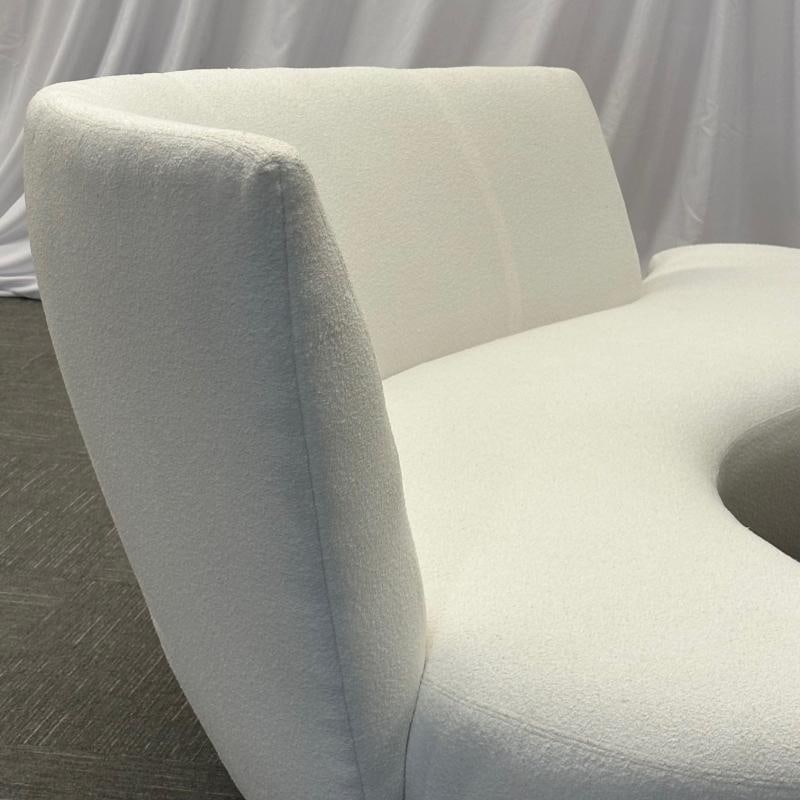 Pair of Mid-Century Modern Organic Vladimir Kagan Bilbao Sofas, White Boucle - 11