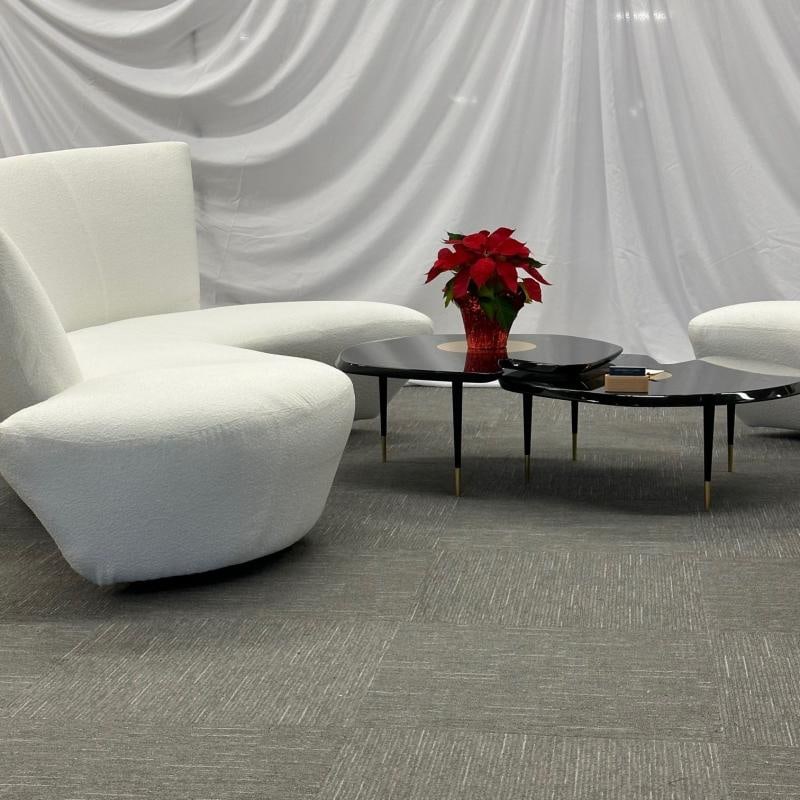 Pair of Mid-Century Modern Organic Vladimir Kagan Bilbao Sofas, White Boucle - 5