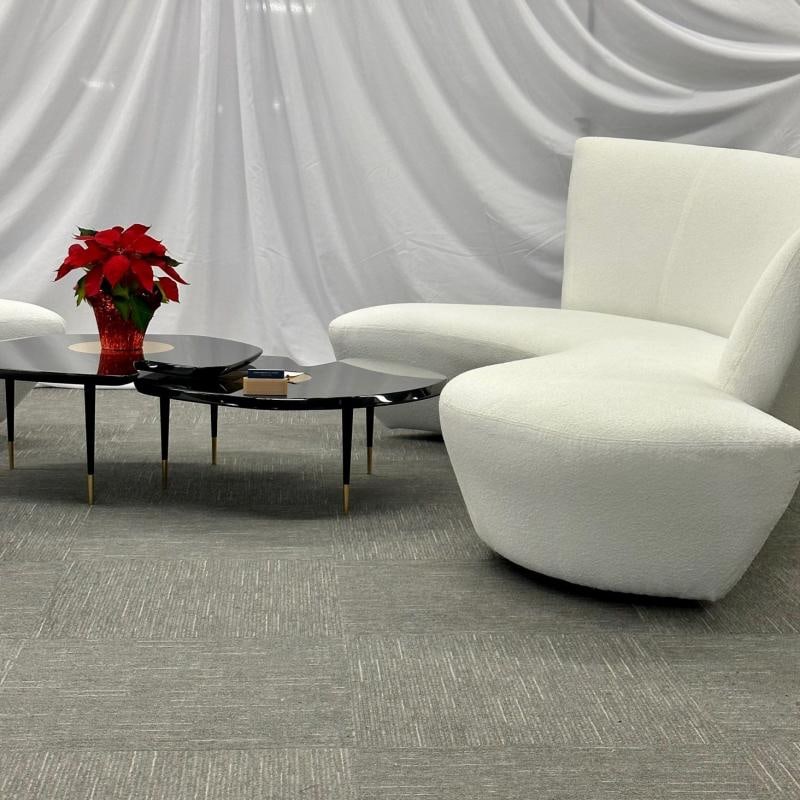 Pair of Mid-Century Modern Organic Vladimir Kagan Bilbao Sofas, White Boucle - 6