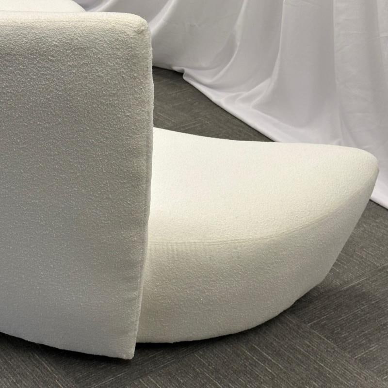 Pair of Mid-Century Modern Organic Vladimir Kagan Bilbao Sofas, White Boucle - 8