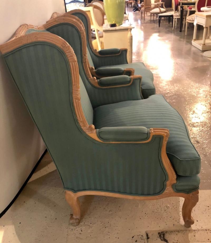 Pair of Louis XV Style Lounge or Wing Chairs, Carved, Large - 5