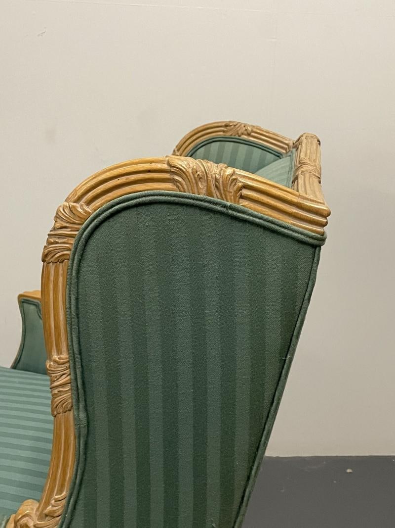 Pair of Louis XV Style Lounge or Wing Chairs, Carved, Large - 6