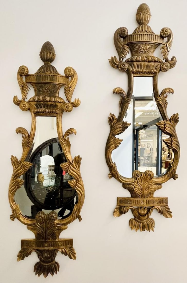 Pair of Giltwood Mirrors, Wall, Console or Pier Mirrors, Italian, 1960s - 5
