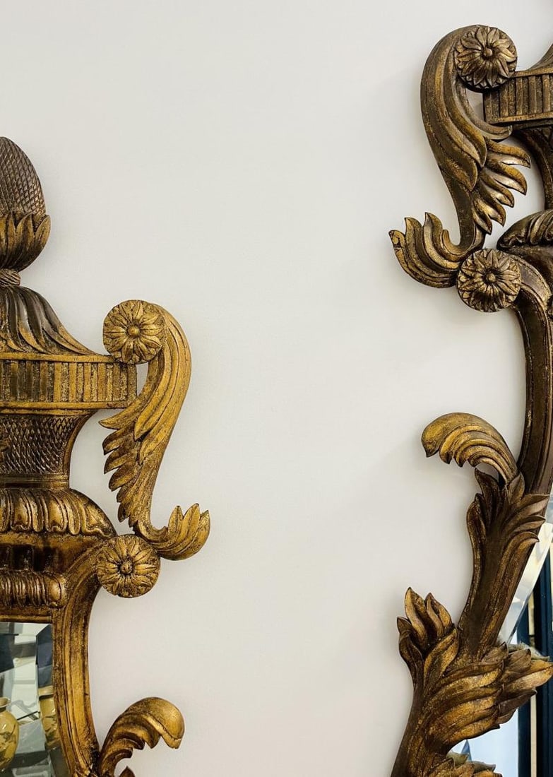Pair of Giltwood Mirrors, Wall, Console or Pier Mirrors, Italian, 1960s - 6