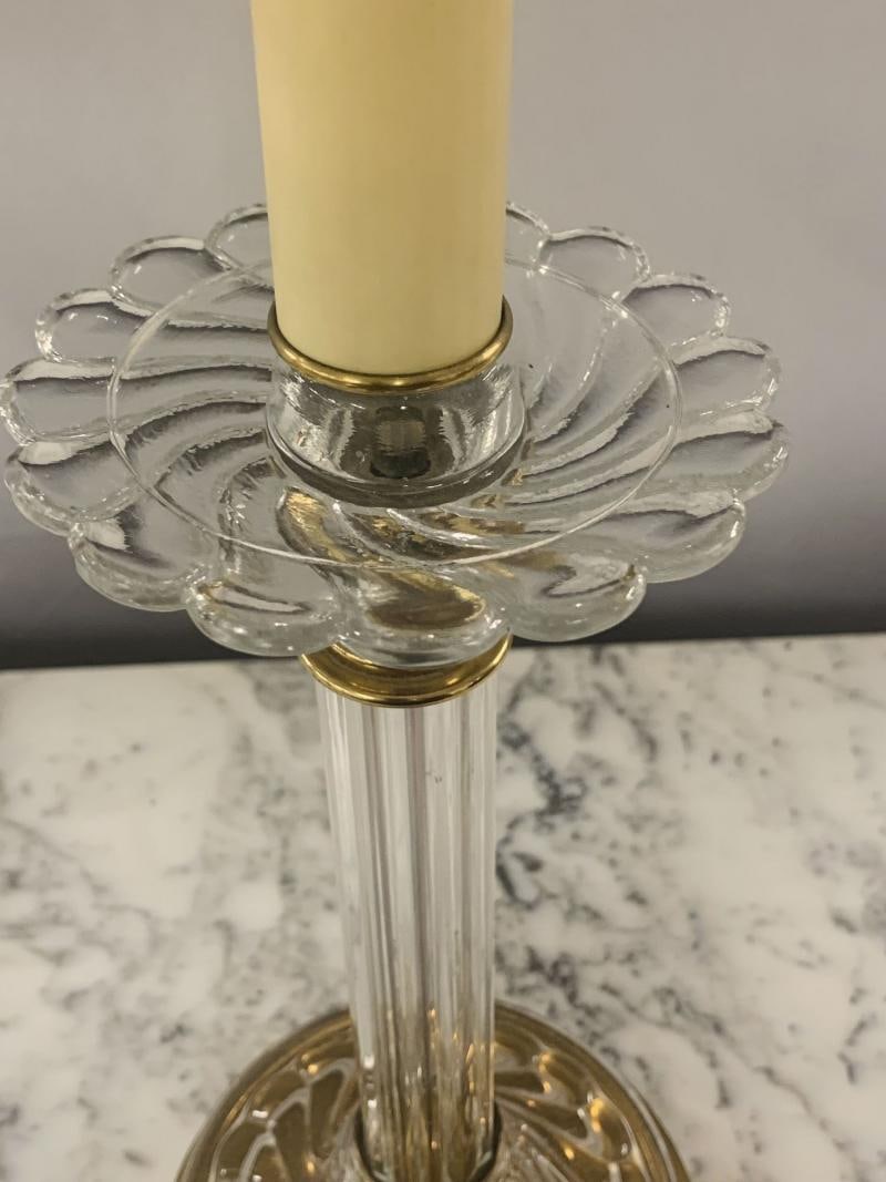 Mid Century Modern Pair of Baccarat Style Table Lamps, Crystal, 1960s - 3