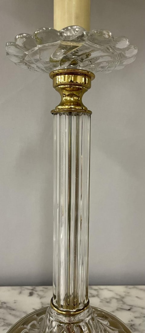 Mid Century Modern Pair of Baccarat Style Table Lamps, Crystal, 1960s - 4