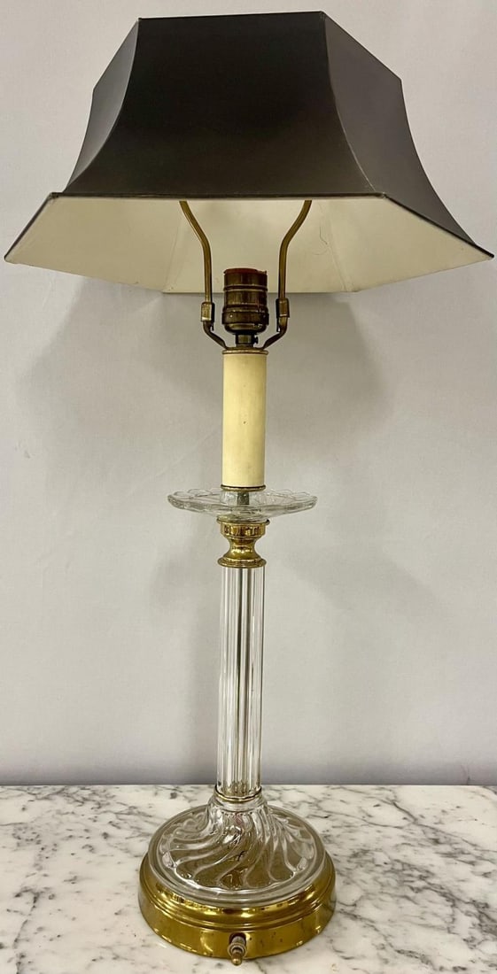 Mid Century Modern Pair of Baccarat Style Table Lamps, Crystal, 1960s - 6