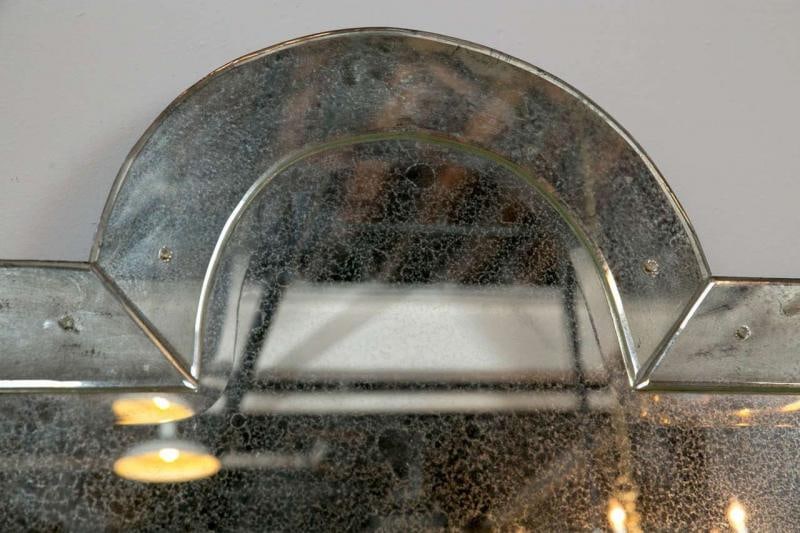 Pair of Venetian 'Key Hole' Shaped Beveled Glass Mirrors Hollywood Regency Style - 2