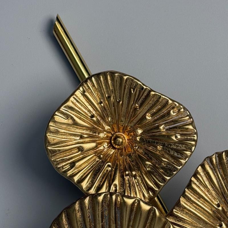 Contemporary, Italian Modern, Flower Sconces, Murano Glass, Gold Leaf, Brass - 11