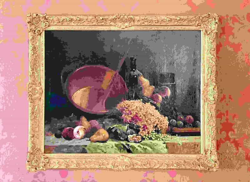 Pair of Oil on Canvas signed Tony Torta, Stilllife, Fruit, Italian - 11