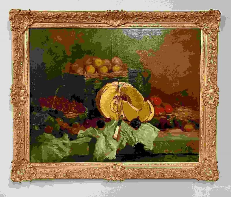 Pair of Oil on Canvas signed Tony Torta, Stilllife, Fruit, Italian - 3