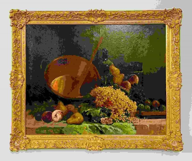 Pair of Oil on Canvas signed Tony Torta, Stilllife, Fruit, Italian - 4