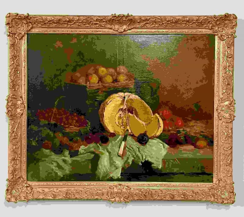 Pair of Oil on Canvas signed Tony Torta, Stilllife, Fruit, Italian - 5