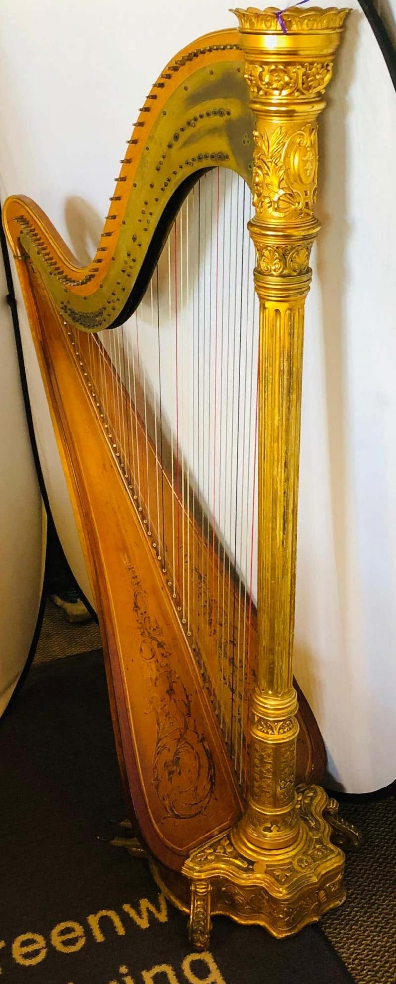 1915 Premium Style 23 Gold Lyon and Healy Concert Grand Harp - 4